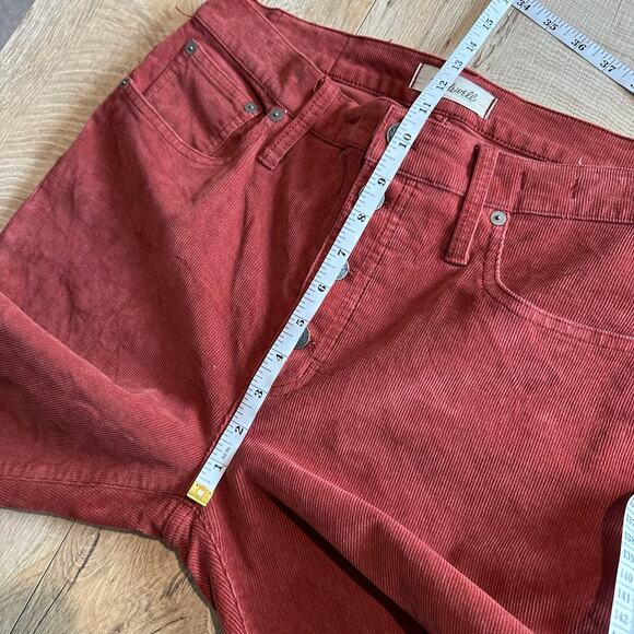 Madewell Cali Demi Button Fly Corduroy Pants Rust Orange 31 - Picture 8 of 10